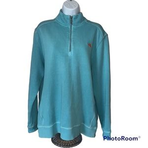 Tommy Bahama Blue Pullover sweater Jacket, 1/4 Zip Men Size M